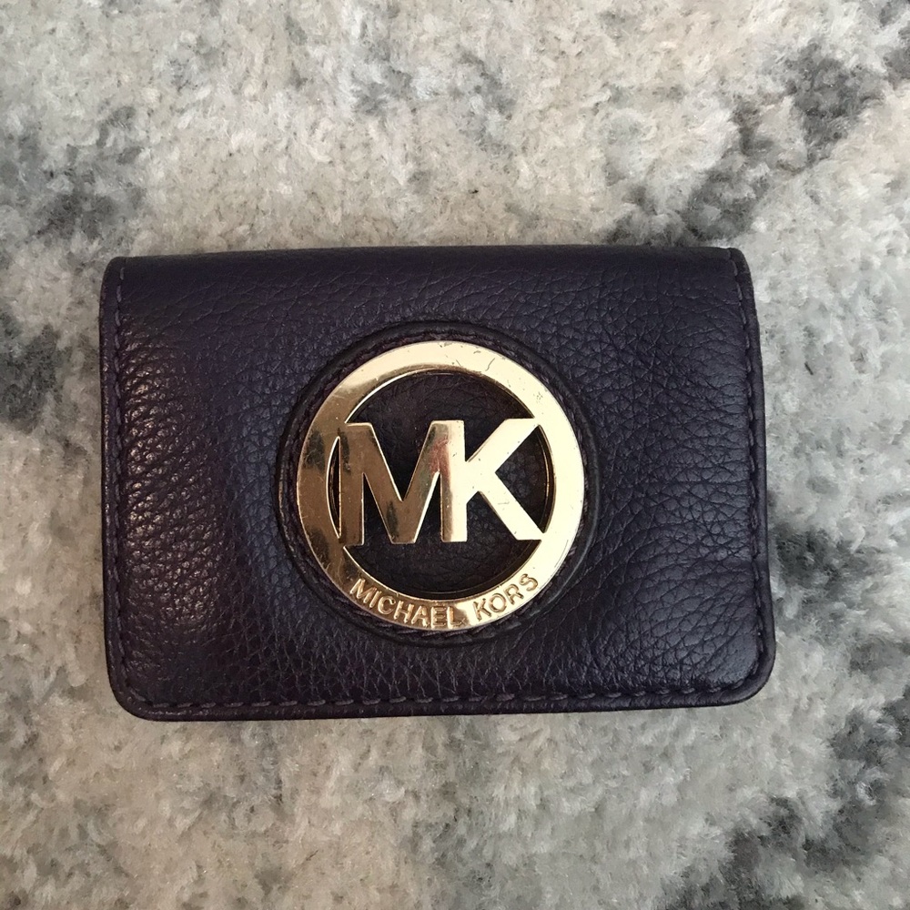 Mini Michael Kors Purple Leather Wallet
